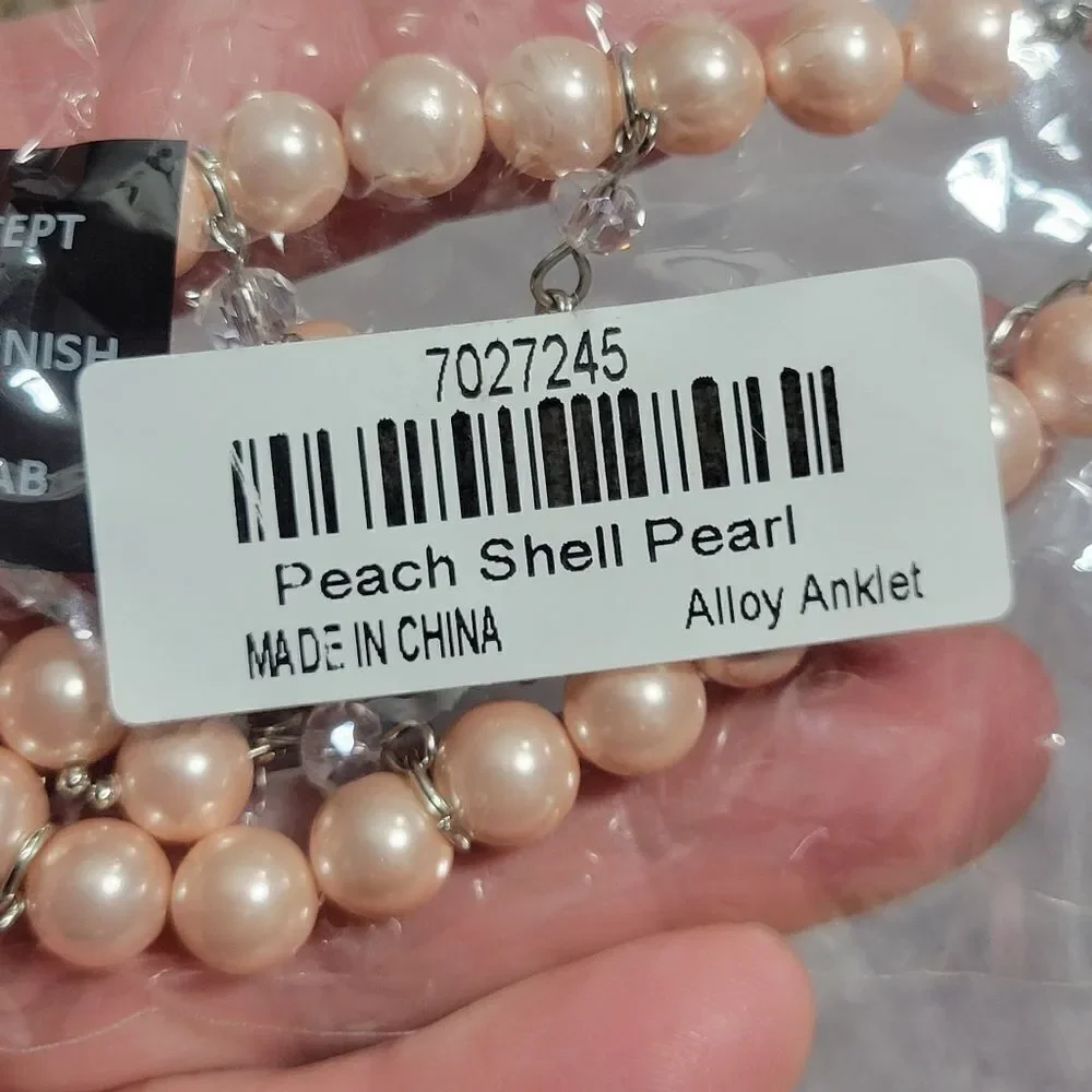 Peach Pearl Anklet or Bracelet‎